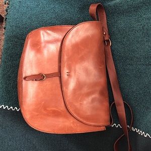 Brown Leather J Crew Saddlebag
